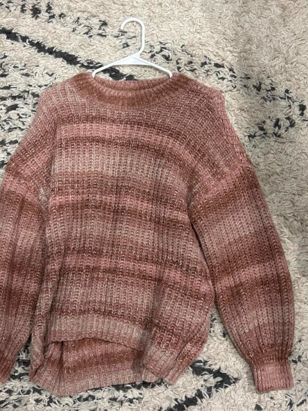 Women's Pink and Brown Jumper